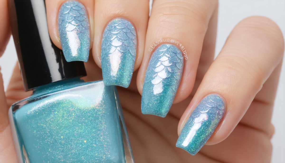 apprenez à créer un nail art sirène élégant en 5 étapes faciles, réalisables chez vous pour des ongles tendance et éclatants.